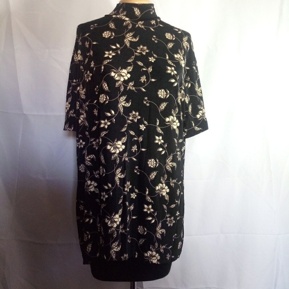 Frazier Lawrence Tops - Frazier Lawrence woman black and tan flora…